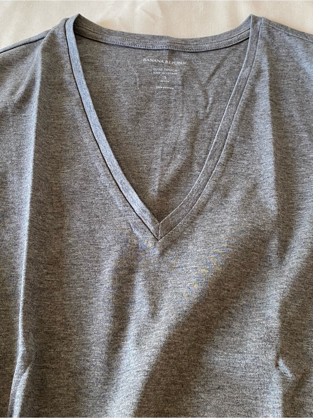 Banana Republic Gray V-Neck Luxe Touch Tee - Picture 3 of 6